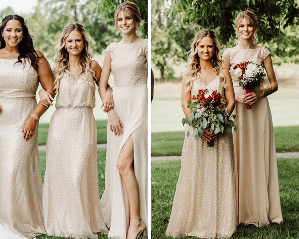 gold satin bridesmaid dresses
